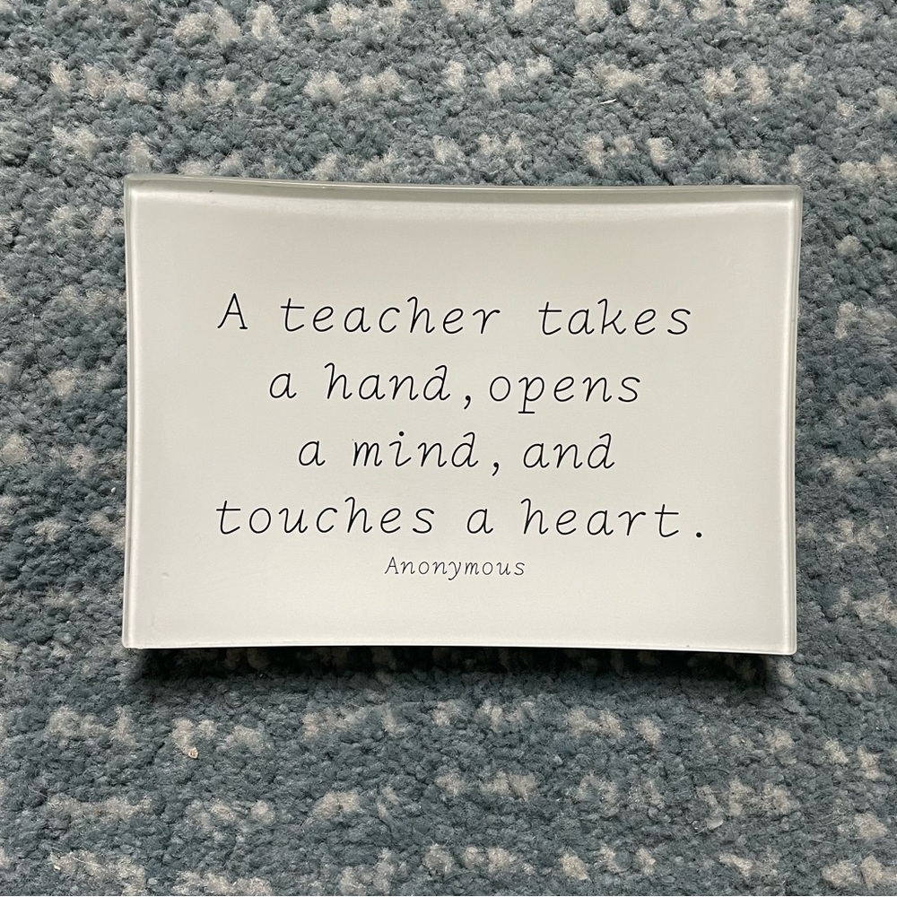 Inspirational White Glass Tray